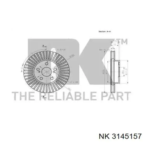 Freno de disco delantero Toyota Prius NHW20
