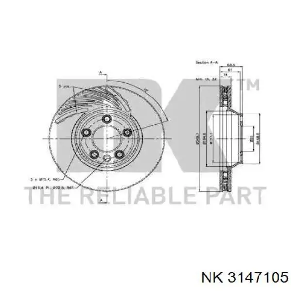 3147105 NK freno de disco delantero