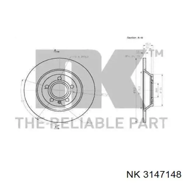 3147148 NK disco de freno trasero
