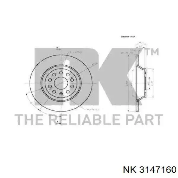 3147160 NK disco de freno trasero