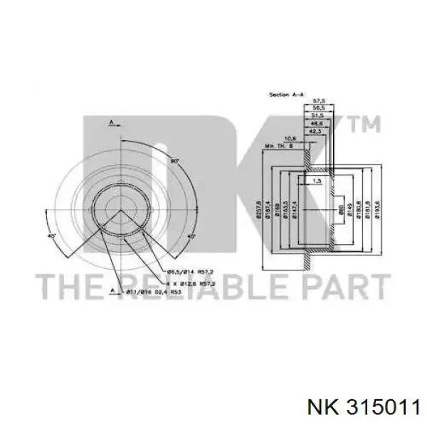 Disco de freno trasero Chevrolet Aveo 2 T250, T255