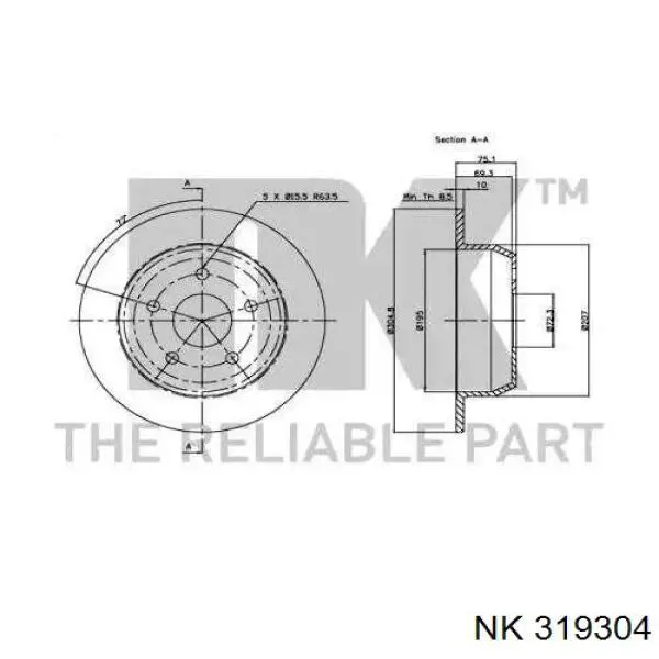 Disco de freno trasero Jeep Cherokee 2 XJ