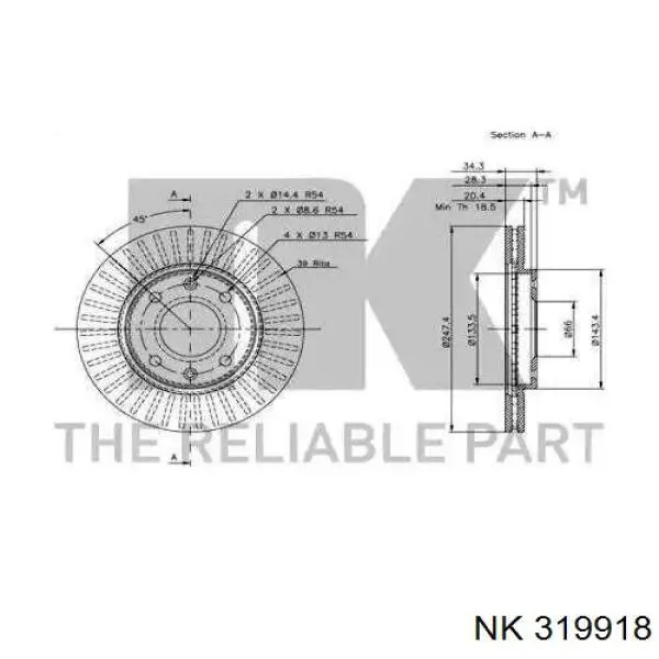 Freno de disco delantero Peugeot 205 1 741A, C