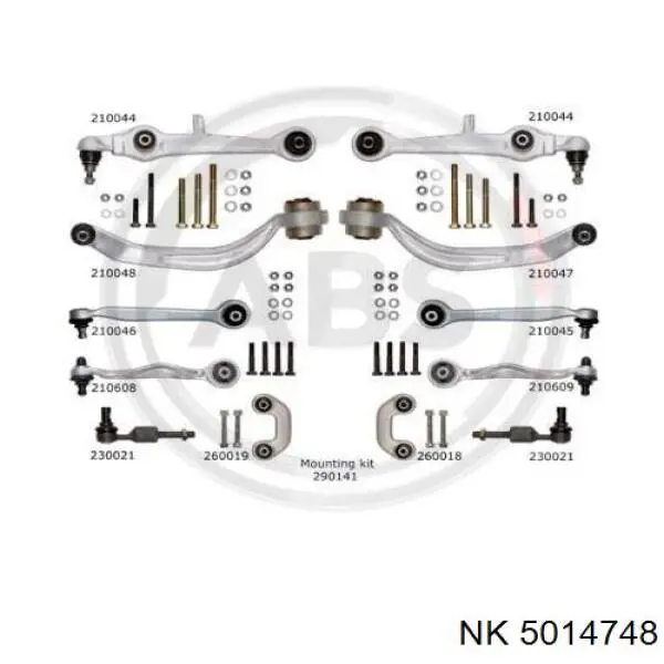 Kit de brazo de suspensión delantera NK 5014748 precio, desde 287,10 EUR
