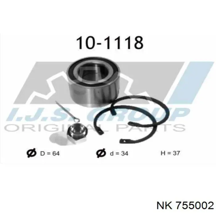 Cojinete de rueda delantero NK 755002 precio, desde 26,21 EUR