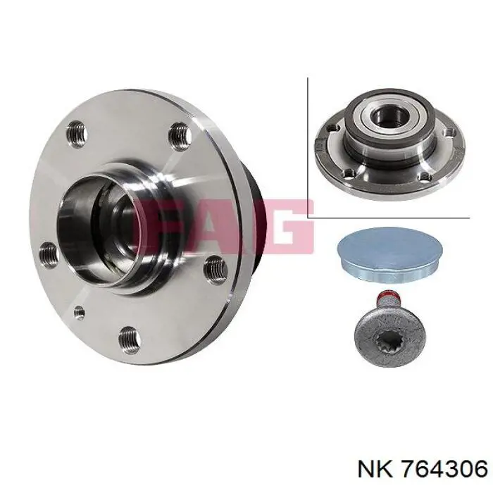Buje de rueda NK 764306 precio, desde 51,83 EUR