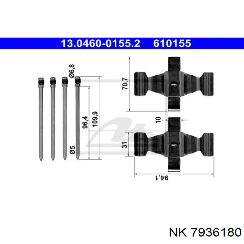 7936180 NK conjunto de muelles almohadilla discos delanteros