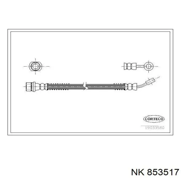 Tubo flexible de frenos delantero Japko 69K08