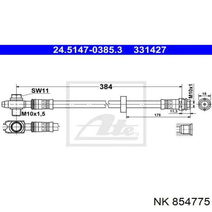 854775 NK latiguillo de freno delantero
