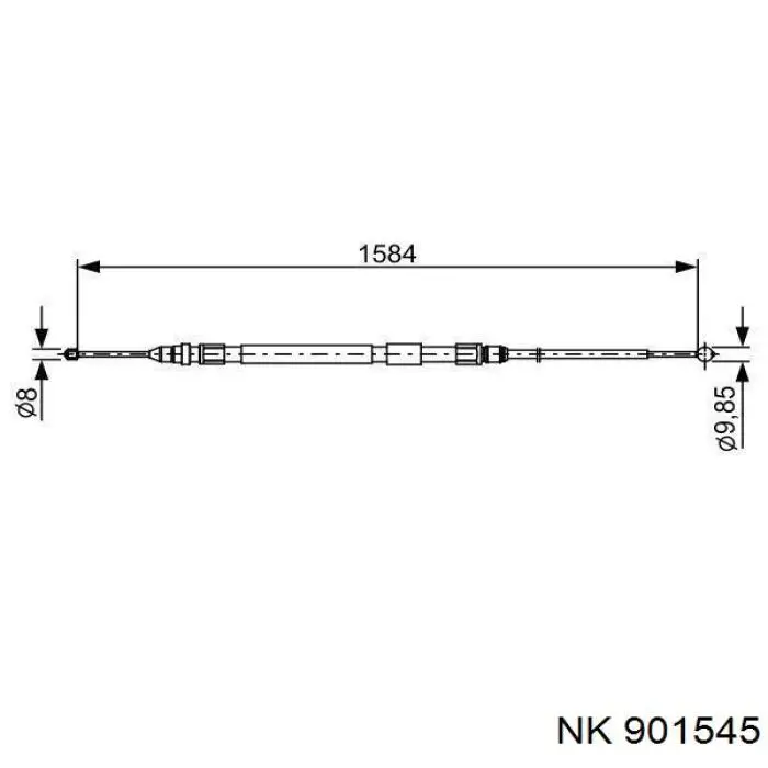 108021 Febi Cable de freno de mano trasero derecho/izquierdo