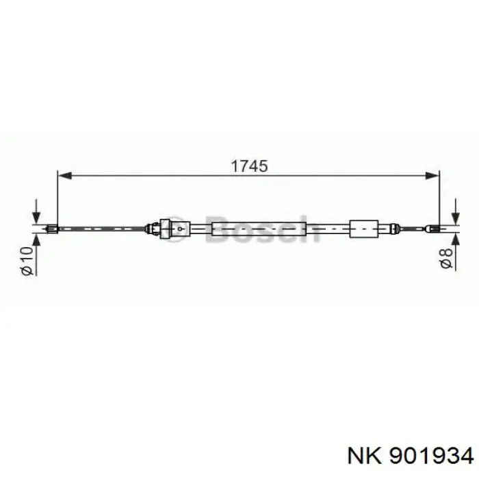 901934 NK cable de freno de mano trasero izquierdo