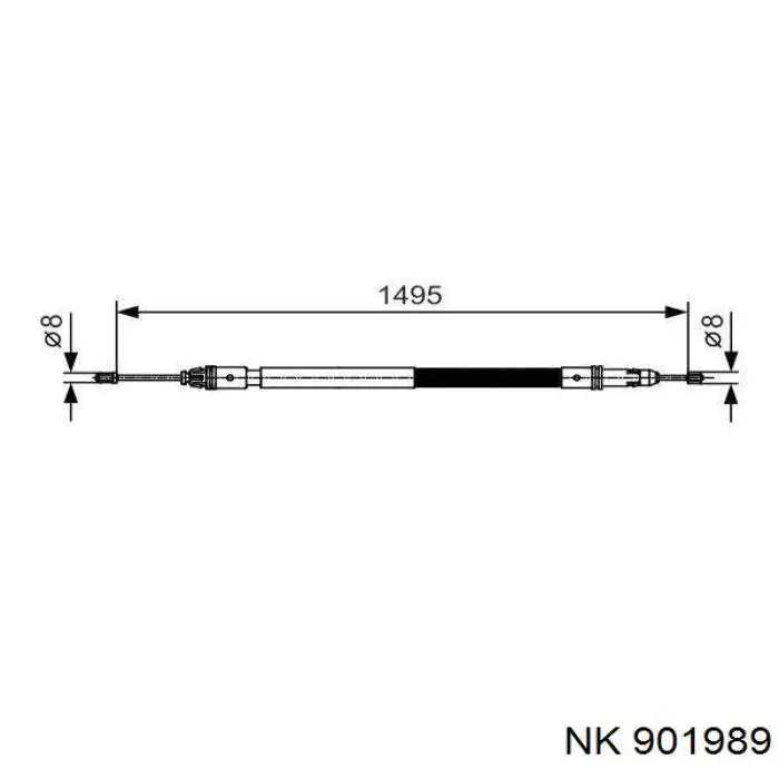 901989 NK cable de freno de mano trasero derecho/izquierdo