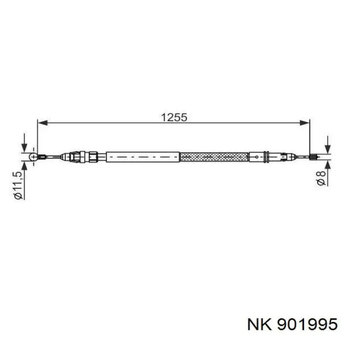 901995 NK cable de freno de mano trasero derecho/izquierdo