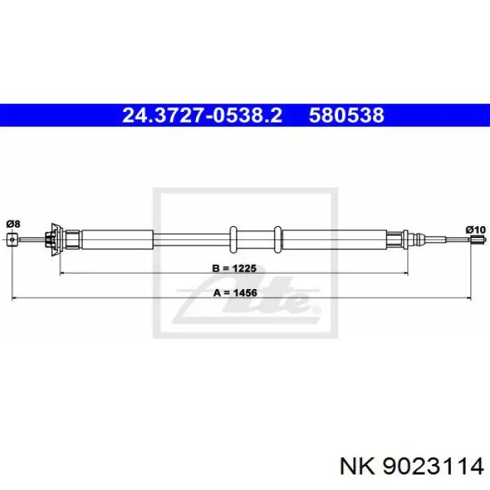 9023114 NK cable de freno de mano trasero derecho/izquierdo