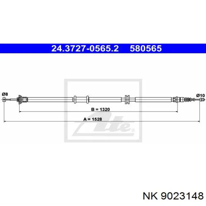 9023148 NK cable de freno de mano trasero derecho