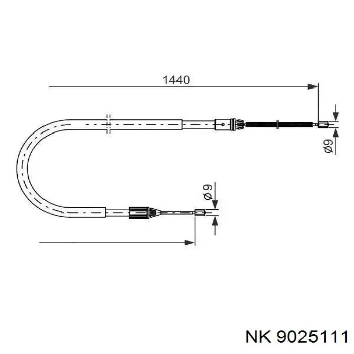 9025111 NK cable de freno de mano trasero derecho/izquierdo