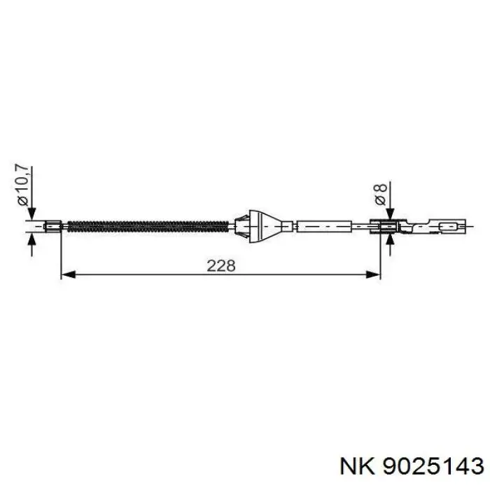 9025143 NK cable de freno de mano trasero derecho/izquierdo
