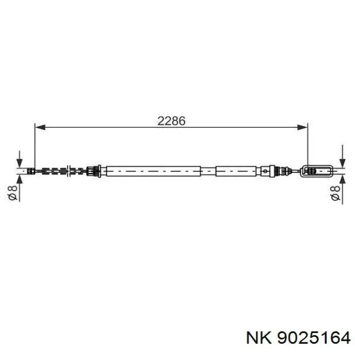 9025164 NK cable de freno de mano intermedio