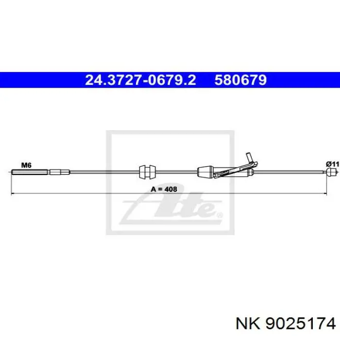 9025174 NK cable de freno de mano delantero