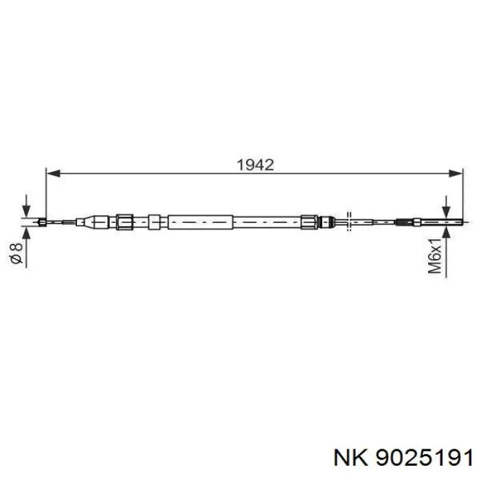 9025191 NK cable de freno de mano trasero izquierdo