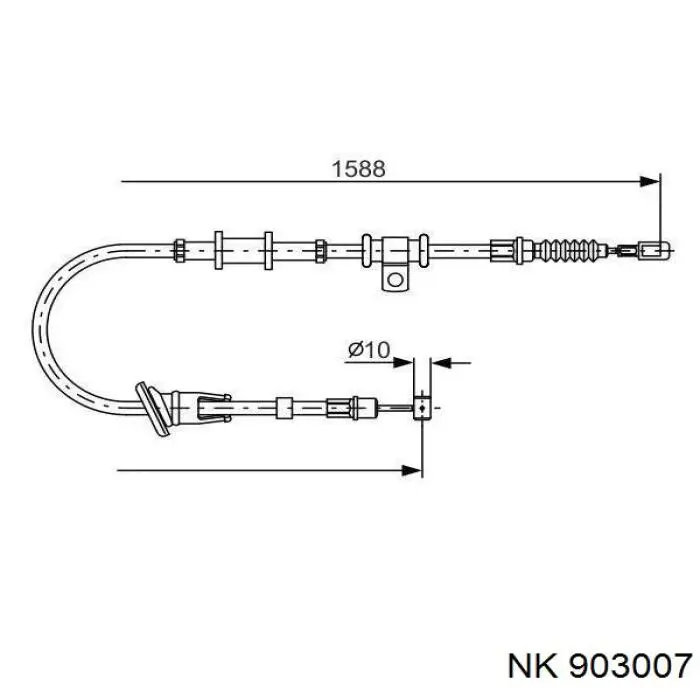 903007 NK cable de freno de mano trasero izquierdo