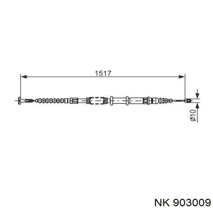 903009 NK cable de freno de mano trasero izquierdo