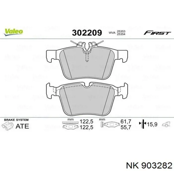 903282 NK cable de freno de mano trasero izquierdo