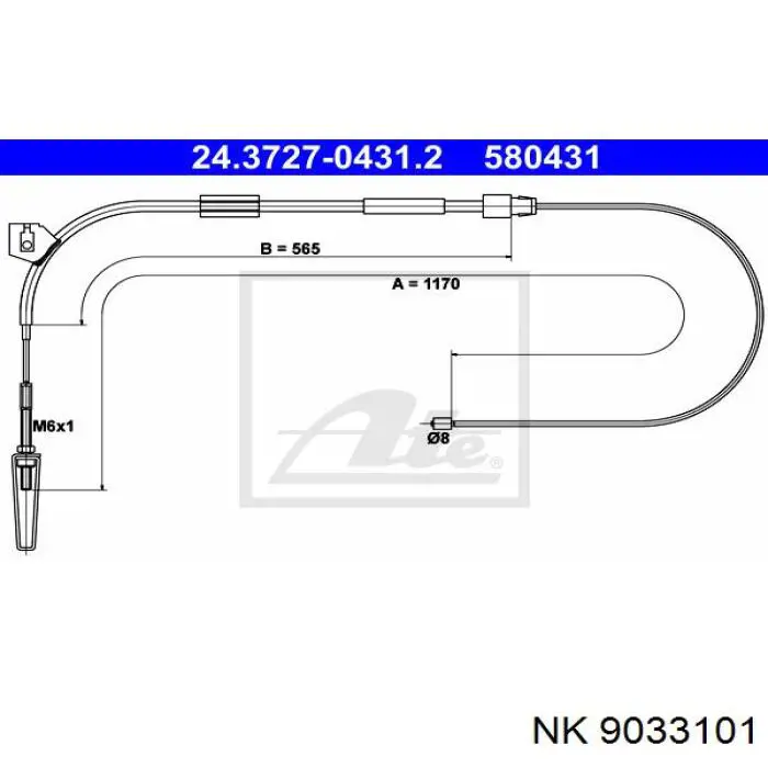 9033101 NK cable de freno de mano delantero