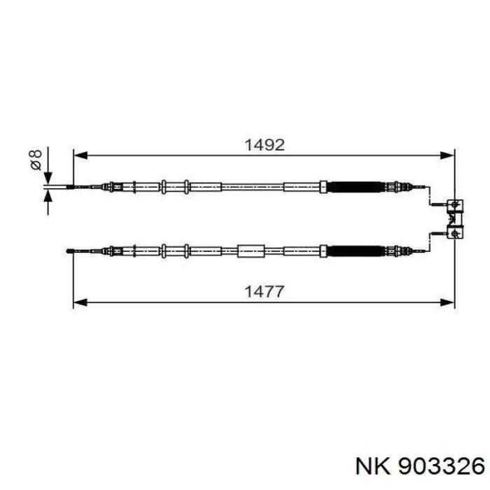 903326 NK cable de freno de mano delantero