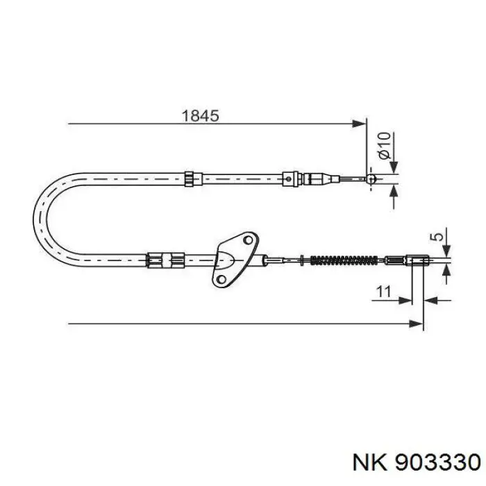 903330 NK cable de freno de mano trasero izquierdo