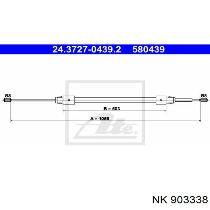 903338 NK cable de freno de mano trasero izquierdo