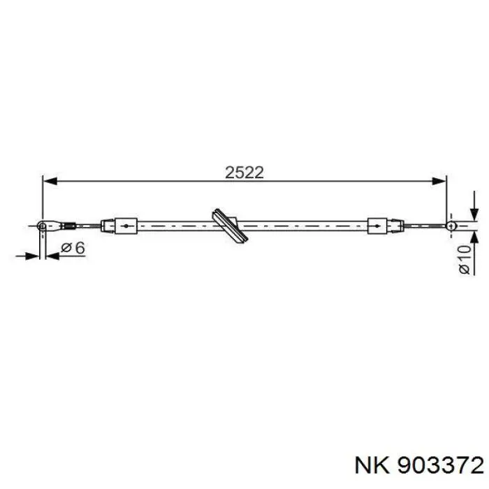 903372 NK cable de freno de mano delantero