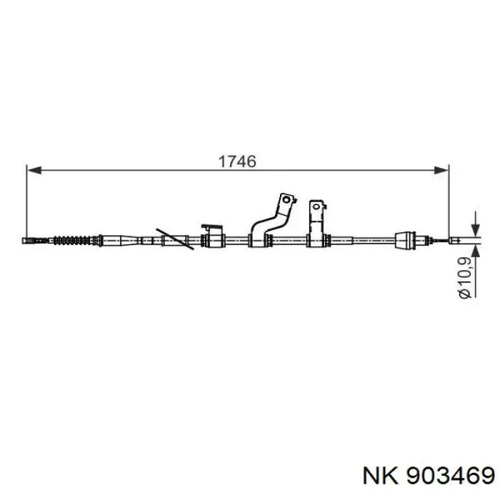 Cable de freno de mano trasero izquierdo 59760A6300 Hyundai/Kia