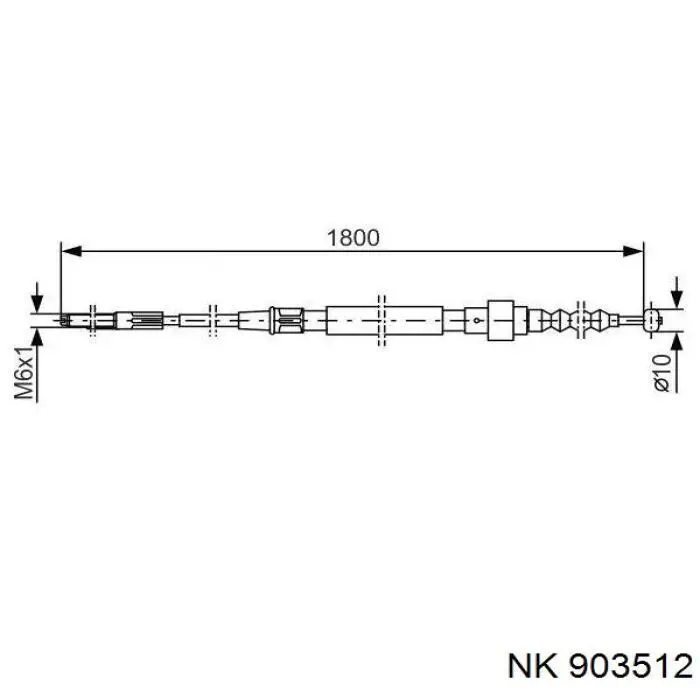 903512 NK cable de freno de mano trasero izquierdo