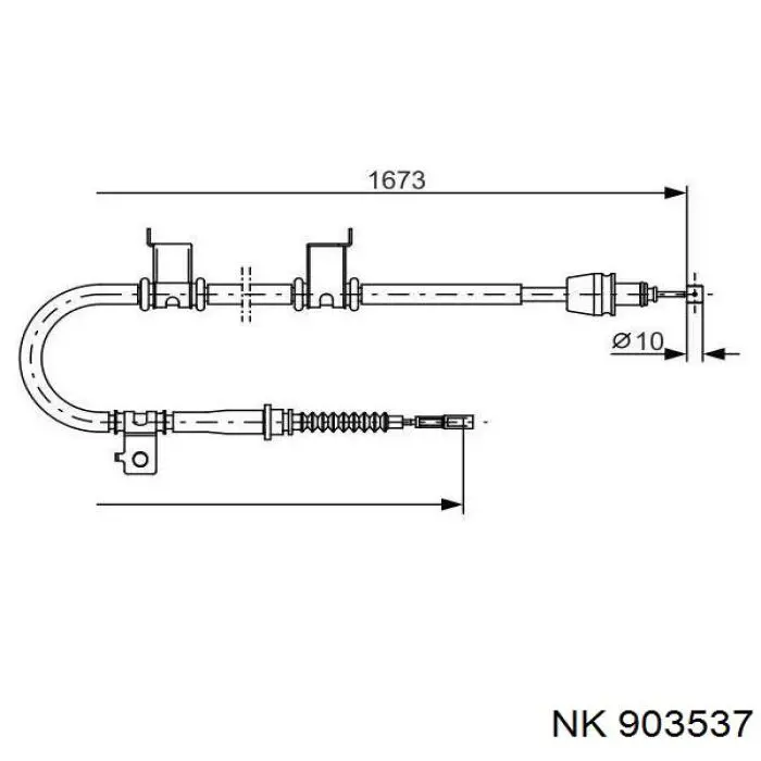 903537 NK cable de freno de mano trasero izquierdo