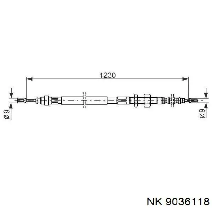 9036118 NK cable de freno de mano trasero derecho/izquierdo