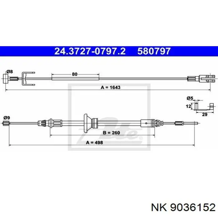 Cable intermedio de freno de mano SPJ 907983 precio, desde 9,94 EUR