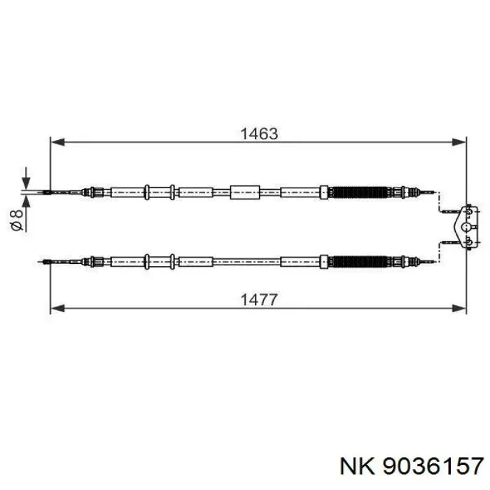 9036157 NK cable de freno de mano trasero derecho/izquierdo