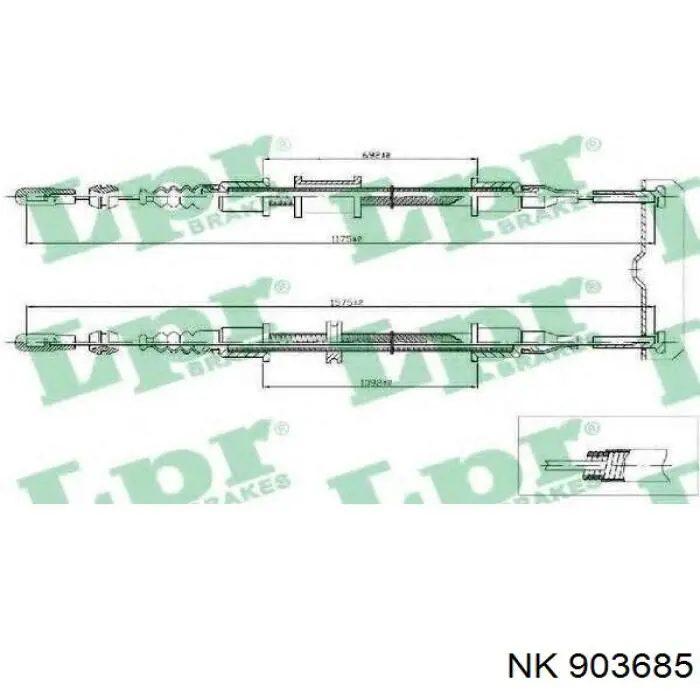 Cable de freno de mano trasero derecho/izquierdo SPJ 999174