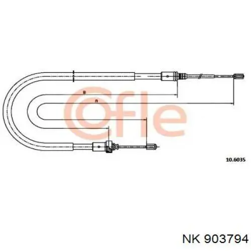 82831 Metalcaucho Cable de freno de mano trasero derecho/izquierdo