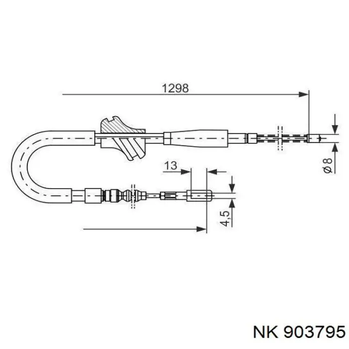 903795 NK cable de freno de mano trasero derecho/izquierdo