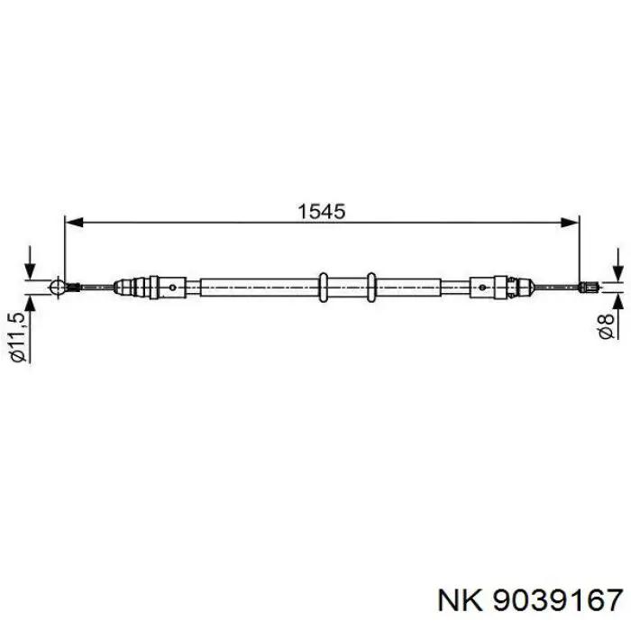 9039167 NK cable de freno de mano trasero derecho/izquierdo