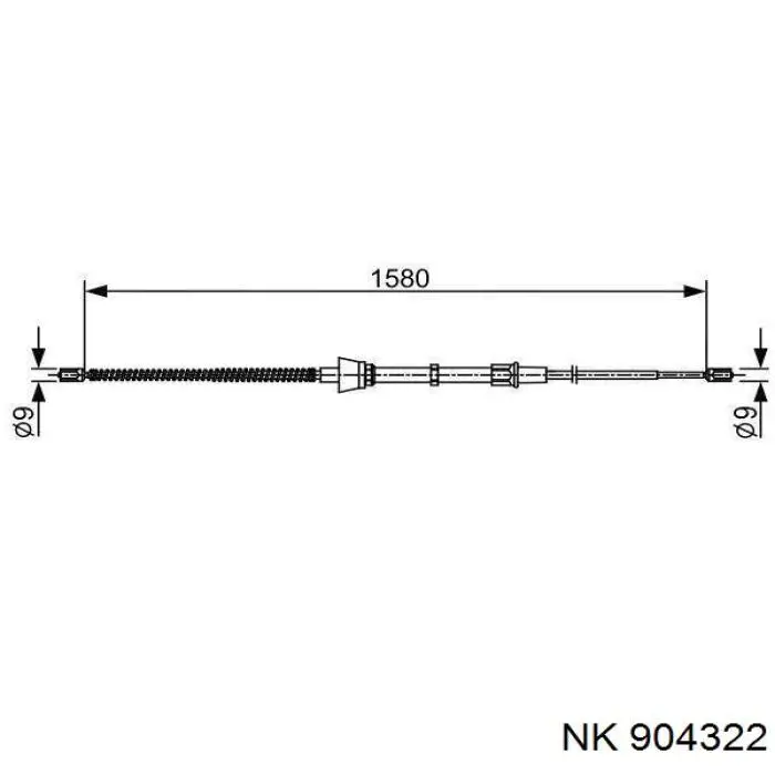 904322 NK cable de freno de mano trasero derecho/izquierdo