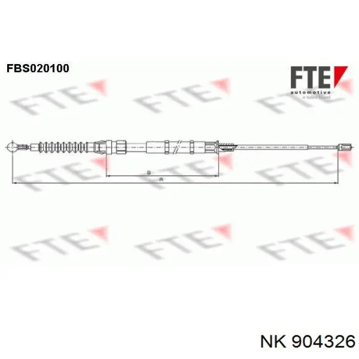 904326 NK cable de freno de mano trasero derecho/izquierdo