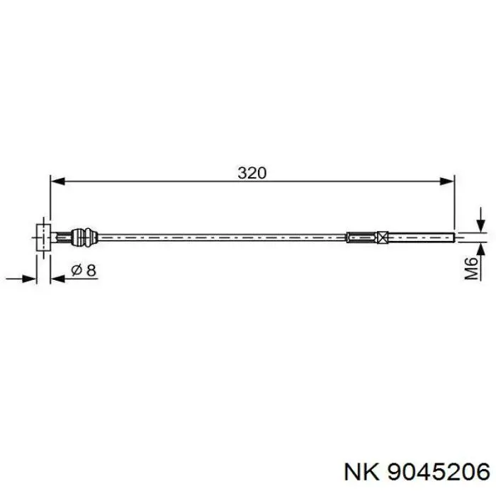 9045206 NK cable de freno de mano delantero