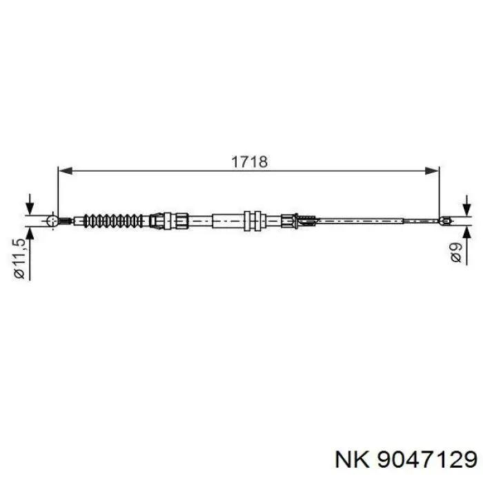 9047129 NK cable de freno de mano trasero derecho/izquierdo