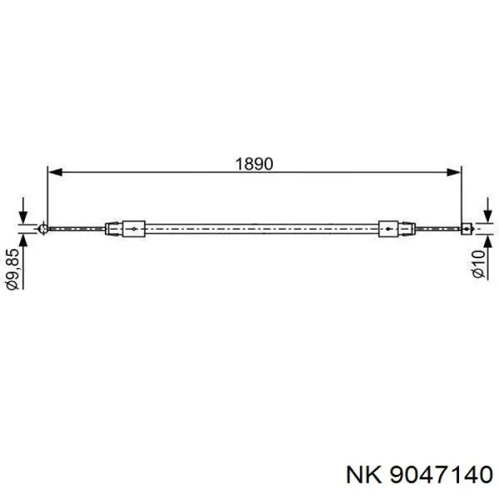 9047140 NK cable de freno de mano delantero