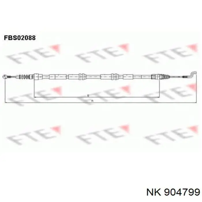 904799 NK cable de freno de mano trasero derecho/izquierdo