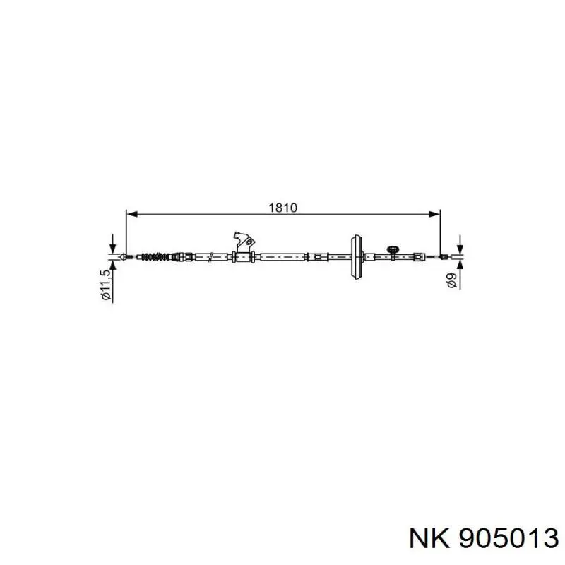 905013 NK cable de freno de mano trasero izquierdo