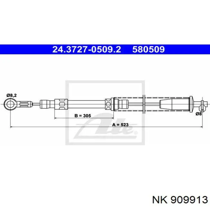 909913 NK cable de freno de mano delantero